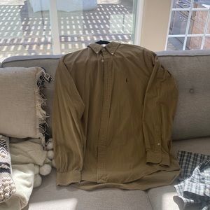 Large Ralph Lauren cotton tan button down in perfect condition